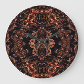 Psychedelisches Fraktal flammt Uhr (Vorderseite)