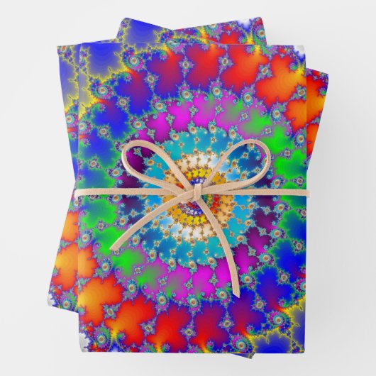 Psychedelisches Fraktal Geschenkpapier Set (Beispiel)