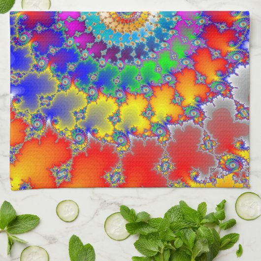 Psychedelisches Fraktal Geschirrtuch (Gefaltet)