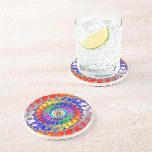 Psychedelisches Fraktal Getränkeuntersetzer (Seite)