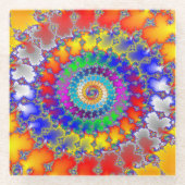 Psychedelisches Fraktal Glasuntersetzer (Vorderseite)