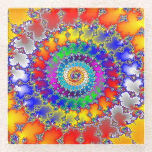 Psychedelisches Fraktal Glasuntersetzer (Vorderseite)