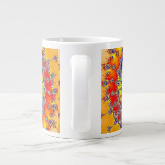 Psychedelisches Fraktal Jumbo-Tasse (Rückseite)
