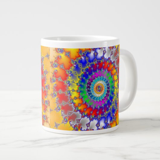 Psychedelisches Fraktal Jumbo-Tasse (Vorderseite Rechts)