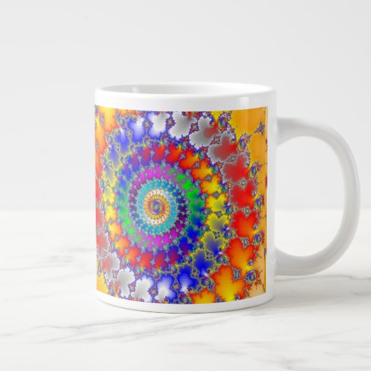 Psychedelisches Fraktal Jumbo-Tasse (Rechts)