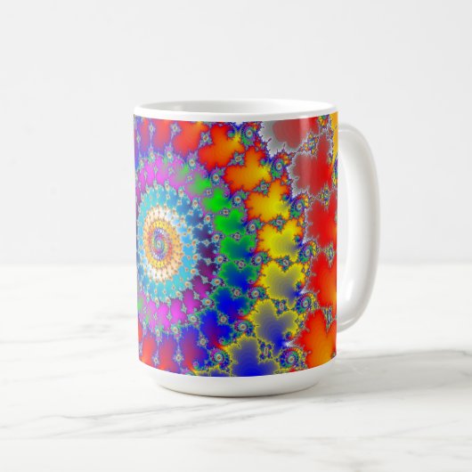 Psychedelisches Fraktal Kaffeetasse (VorderseiteRechts)