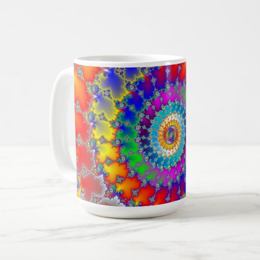Psychedelisches Fraktal Kaffeetasse (Vorderseite Links)