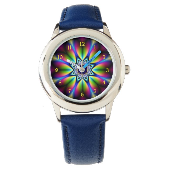 Psychedelisches Fraktal Kaleidoscope Armbanduhr (Vorderseite)