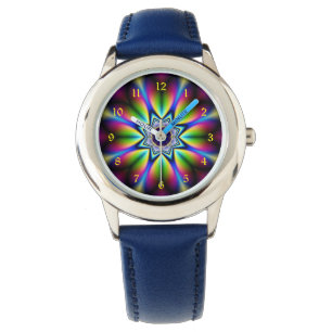 Psychedelisches Fraktal Kaleidoskop Armbanduhr