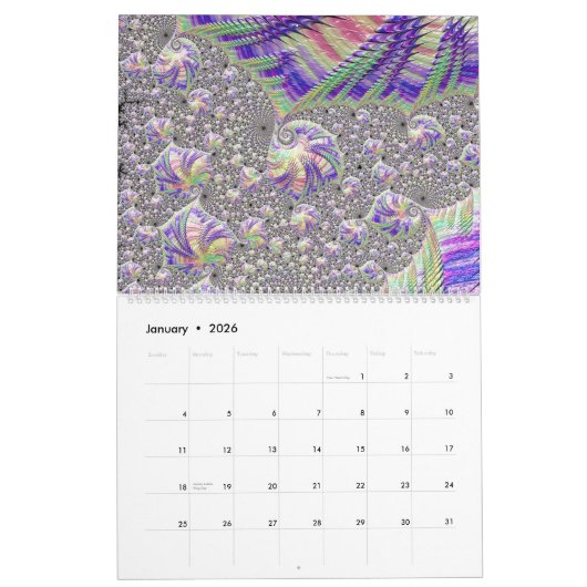 Psychedelisches Fraktal Kalender (Jan 2026)