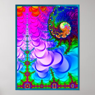 Psychedelisches Fraktal Land Poster
