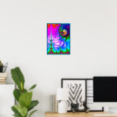 Psychedelisches Fraktal Land Poster (Heimbüro)