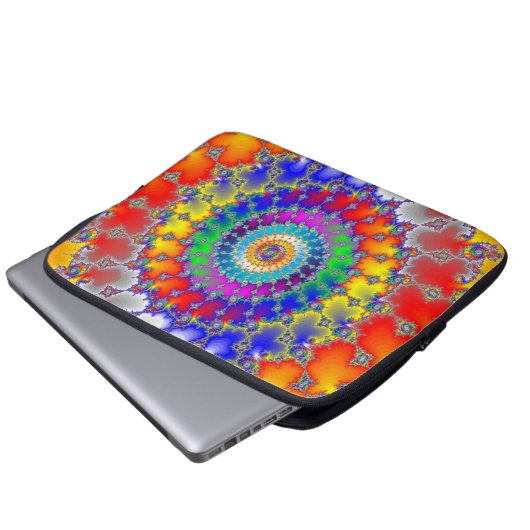 Psychedelisches Fraktal Laptopschutzhülle (Vorne Knopf)