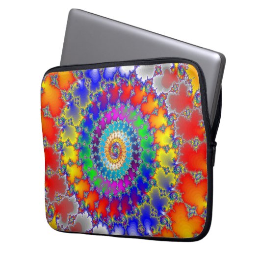 Psychedelisches Fraktal Laptopschutzhülle (Vorderseite Links)