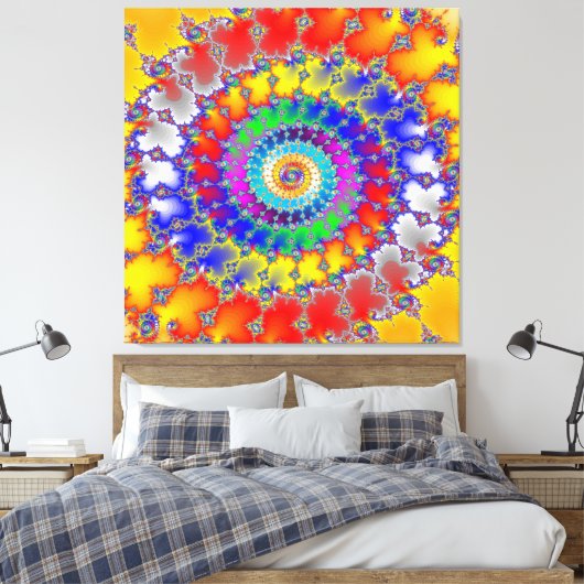Psychedelisches Fraktal Leinwanddruck (Insitu (Schlafzimmer))