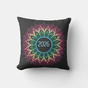 Psychedelisches Fraktal-Mandala 2026 Design mit Ne Kissen