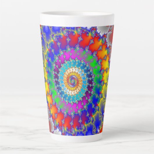 Psychedelisches Fraktal Milchtasse (Vorderseite)
