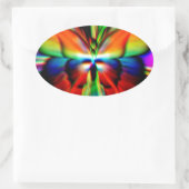 Psychedelisches Fraktal Ovaler Aufkleber (Tasche)