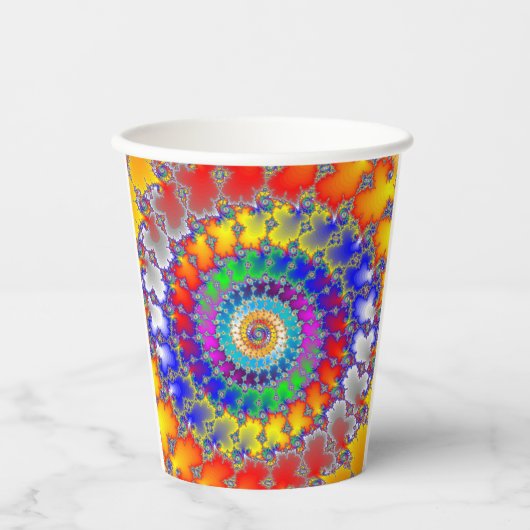 Psychedelisches Fraktal Pappbecher (Vorderseite)
