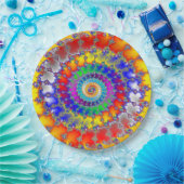 Psychedelisches Fraktal Pappteller (Party)