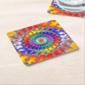 Psychedelisches Fraktal Rechteckiger Pappuntersetzer (angewinkelt)
