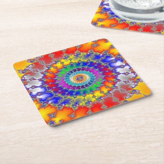 Psychedelisches Fraktal Rechteckiger Pappuntersetzer (angewinkelt)
