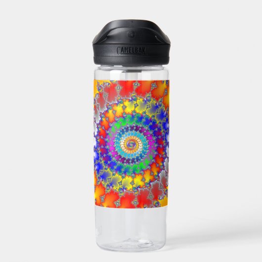 Psychedelisches Fraktal Trinkflasche (Rückseite)