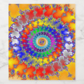 Psychedelisches Fraktal Weinetikett (Einzelnes Label)