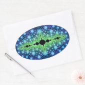 Psychedelisches Fraktal Wild Decorative Abstrakte Ovaler Aufkleber (Umschlag)