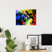 Psychedelisches Friedensschildkrötenposter Poster (Heimbüro)