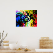Psychedelisches Friedensschildkrötenposter Poster (Küche)