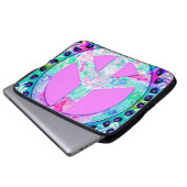 Psychedelisches Friedenszeichen Abstract Laptopschutzhülle (Vorne Knopf)