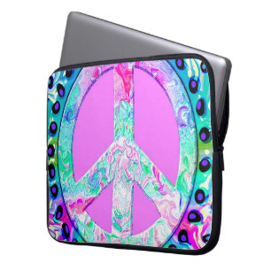 Psychedelisches Friedenszeichen Abstract Laptopschutzhülle