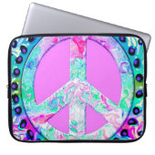 Psychedelisches Friedenszeichen Abstract Laptopschutzhülle (Vorderseite)