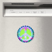 Psychedelisches Friedenszeichen Abstract Magnet (In Situ (Geschirrspüler))