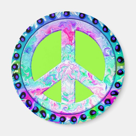 Psychedelisches Friedenszeichen Abstract Magnet (Vorne)