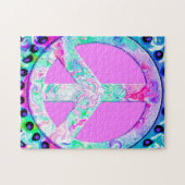 Psychedelisches Friedenszeichen Abstract Puzzle (Horizontal)