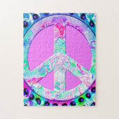 Psychedelisches Friedenszeichen Abstract Puzzle (Vertikal)