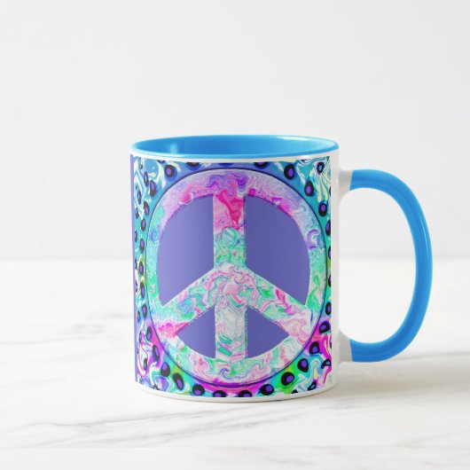 Psychedelisches Friedenszeichen Abstract Tasse (Rechts)