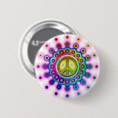 PSYCHEDELISCHES FRIEDENSzeichen Button (Vorne & Hinten)