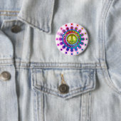 PSYCHEDELISCHES FRIEDENSzeichen Button (Beispiel)