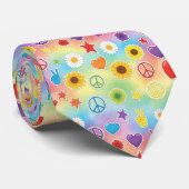 Psychedelisches Friedenszeichen Individuelle Krawa Krawatte (Gerollt)