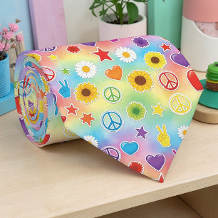 Psychedelisches Friedenszeichen Individuelle Krawa Krawatte