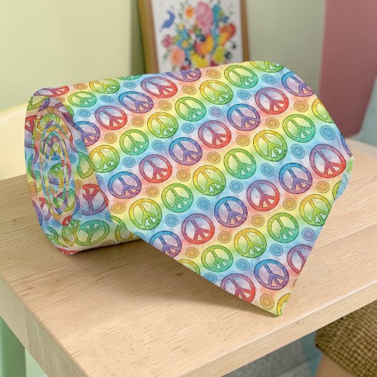 Psychedelisches Friedenszeichen Individuelle Krawa Krawatte