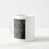 psychedelisches Friedenszeichen Kaffeetasse (Vorderseite Links)