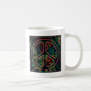 psychedelisches Friedenszeichen Kaffeetasse