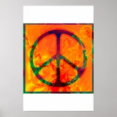 Psychedelisches Friedenszeichen-Poster Poster (Vorne)