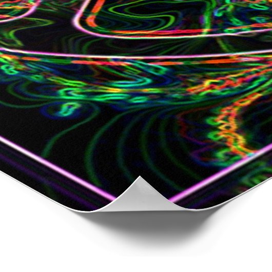 Psychedelisches Friedenszeichen-Poster Poster (Ecke)