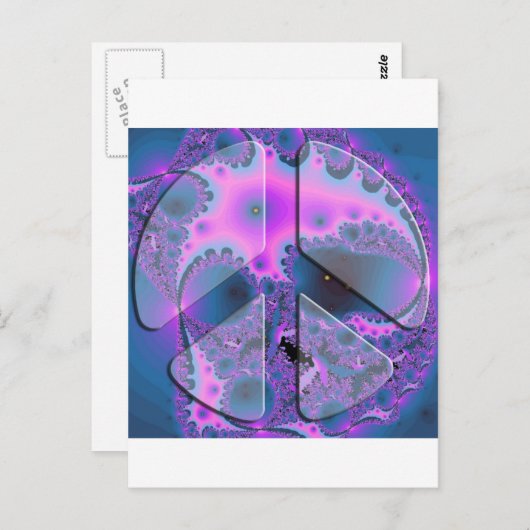 psychedelisches Friedenszeichen Postkarte (Vorne/Hinten)