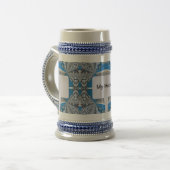 Psychedelisches Fun Fraktal Muster & Text Bierglas (Vorderseite Links)